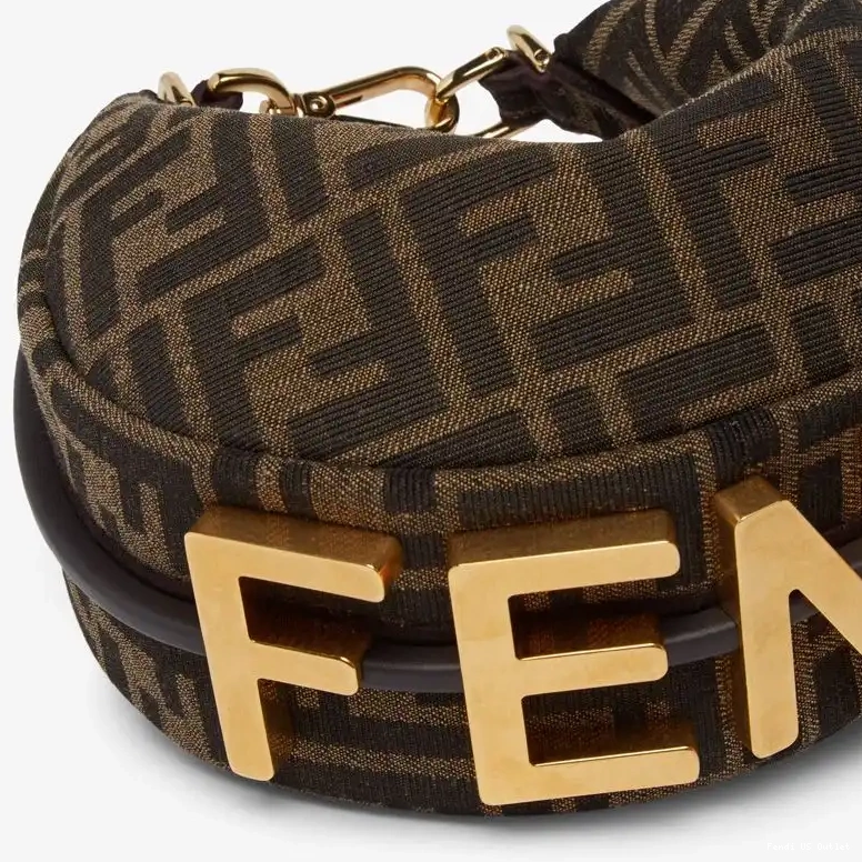 Affordable HOT Fendigraphy Bag In Brown Hobo FF Fabric Fendi Motif Mini 0626